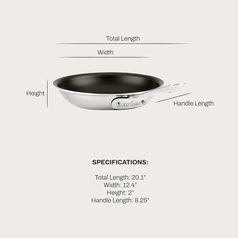 All-Clad D3 Pro Nonstick 3-ply Bonded Cookware, Fry Pan, 12 inch