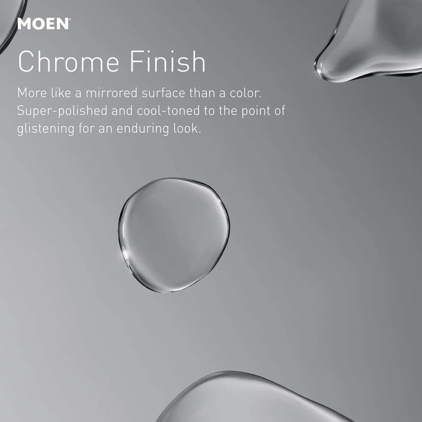 Moen Ronan Chrome One-Handle Single Hole Modern Bathroom Sink Faucet with Optional Deckplate and Spring Loaded Drain Assembly, 84021