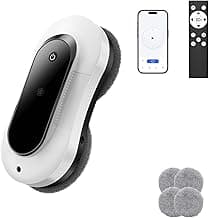 Portable Window Cleaning Robot, Ultrasonic Dual Spray,3000Pa Suction Power, Window Cleanner with Intelligent Edge Detection, Infrared Remote Control