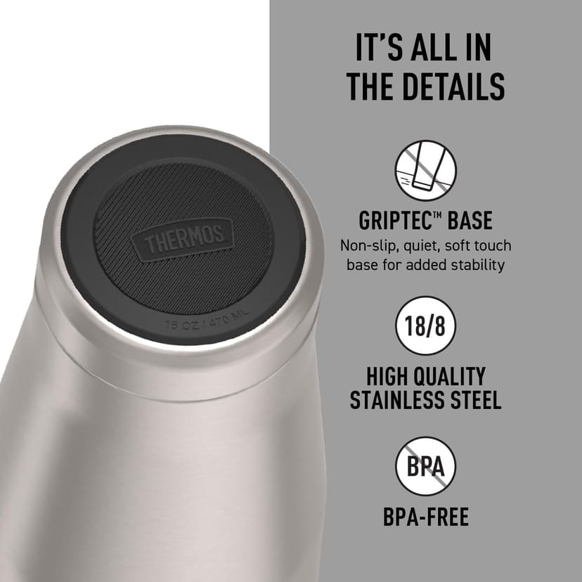 THERMOS ICON SERIES, Stainless Steel Tumbler, Matte Stainless Steel, 16 oz