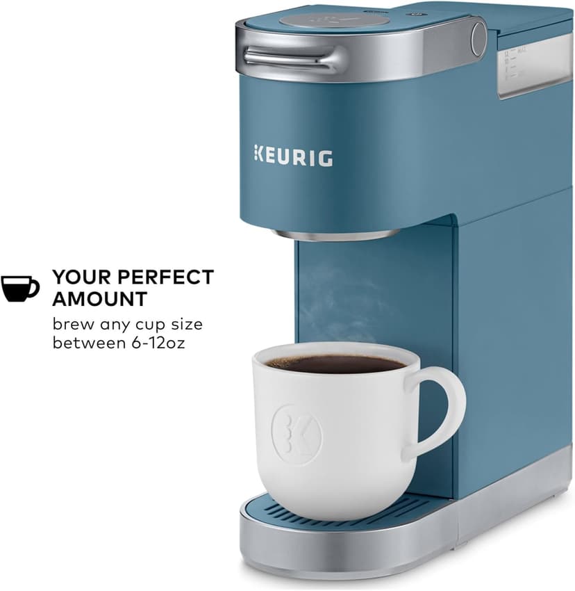 Keurig K-Mini Plus Single Serve K-Cup Pod Coffee Maker, with 6 to 12oz Brew Size, Stores up to 9 K-Cup Pods, Travel Mug Friendly, Evening Teal