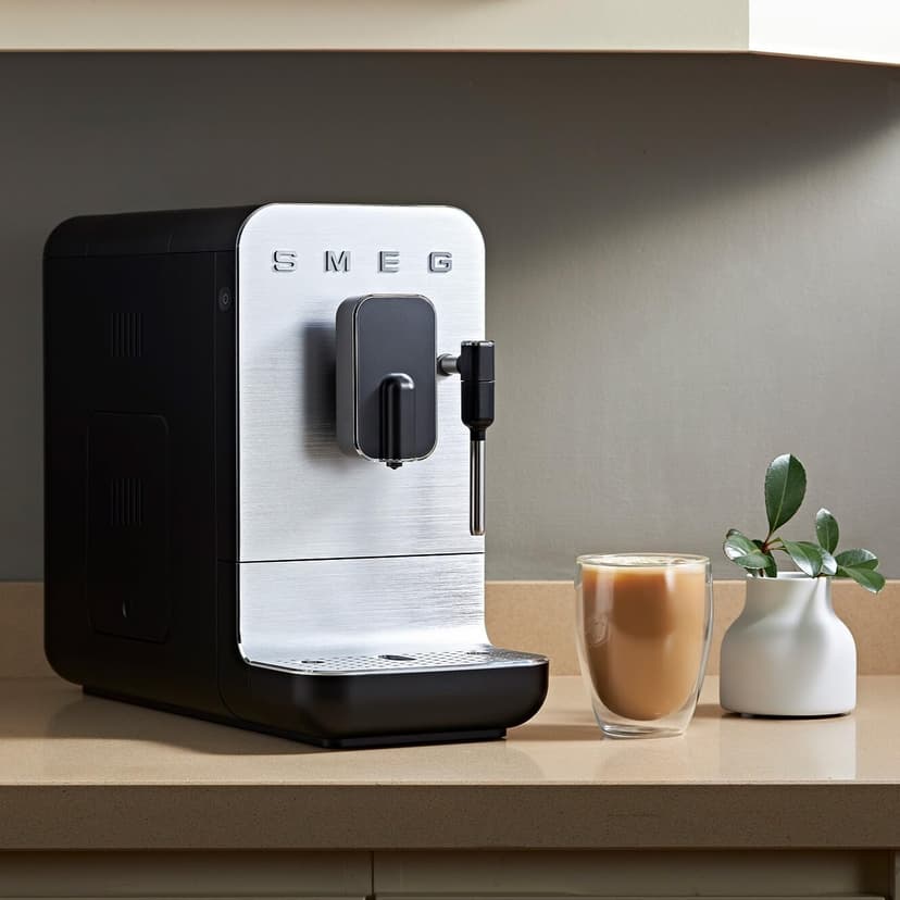 Smeg Fully Automatic Coffee Machine with Steam, Black BCC12BLMUS, Whole Bean Grinder and Titan Renew Water Tank