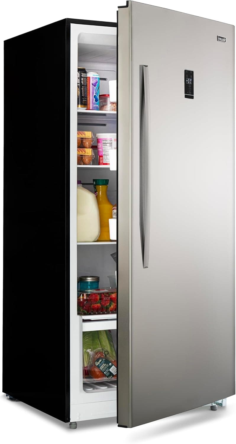 Newair 13.8 cu. ft. Upright Freezer, Fridge Freezer Convertible, Garage Ready Refrigerator, Frost Free Freezer with Door Alarm, Stand up Deep Freezer, Garage Freezer with LED Light