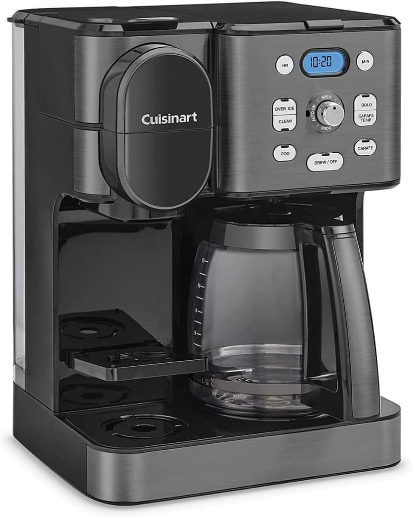 Cuisinart Coffee Maker, 12-Cup Glass Carafe, Automatic Hot & Iced Coffee Maker, Single Server Brewer, Black Stainless Steel, SS-16BKS