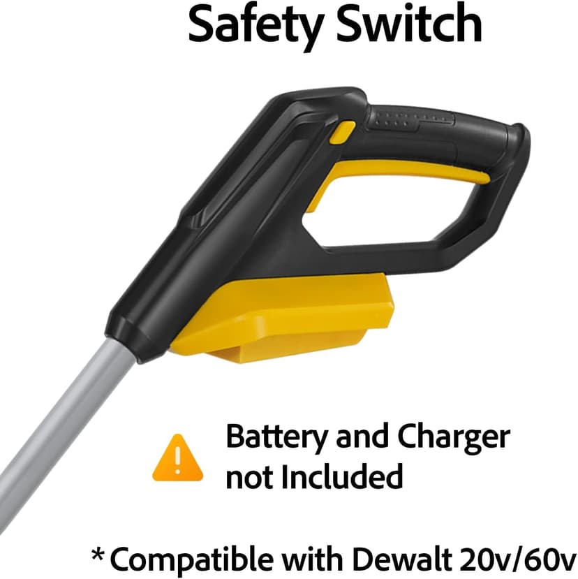 12-Inch Cordless Brushless Snow Shovel Compatible with DeWalt 20V/60V Battery(Tool Only) Electric Snow Blower with 23ft Throwing Distance, Adjustable Chute, Smart Control, LED Light for Driveway