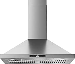 Wall Mount Range Hood 30 inch, 580 CFM, Ducted/Ductless Convertible, Stainless Steel Kitchen Vent Hood with 3-Speed Fan and LED Lights