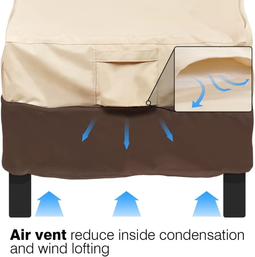 Vailge Patio Chair Covers, Lounge Deep Seat Cover, Heavy Duty and Waterproof Outdoor Lawn Patio Furniture Covers (2 Pack - Large, Beige & Brown)