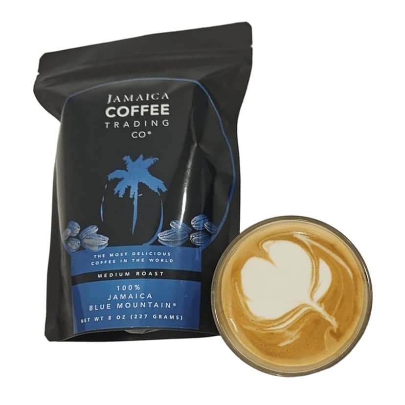 100% Jamaica Blue Mountain Coffee Beans No. 1, 227grams / 8oz - Medium Roast Whole Coffee Bean - 100% Pure Arabica, Small Batch Roasted - JACRA Certified, Low Acidity, Ethically Sourced