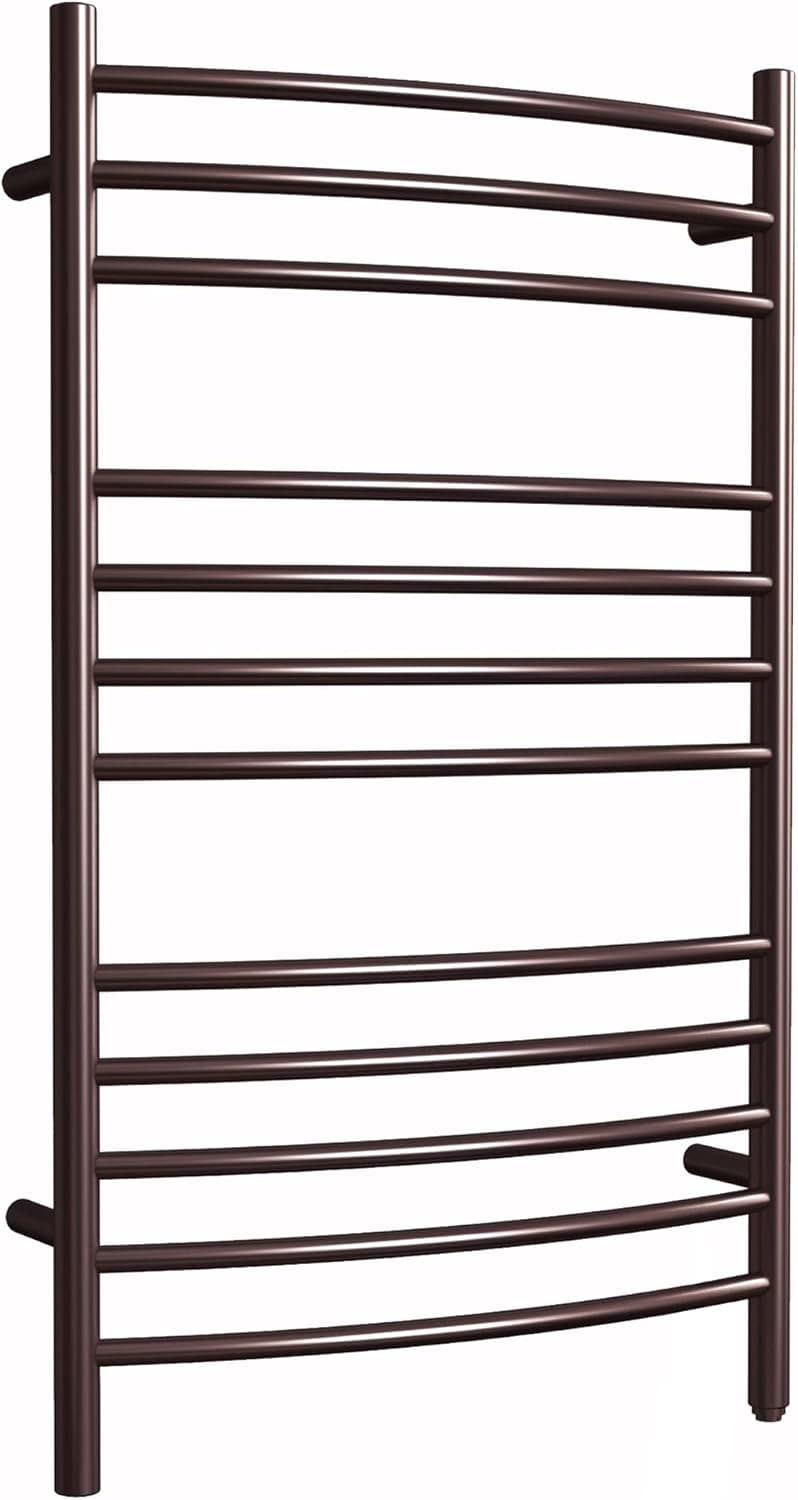 HEATGENE Towel Warmer Venetian Bronze, Electric Hot Towel Rails, Wall-Mounted Large 12 Bars Warming Towel Racks, Plug-in/Hardwired Heated Towel Rails