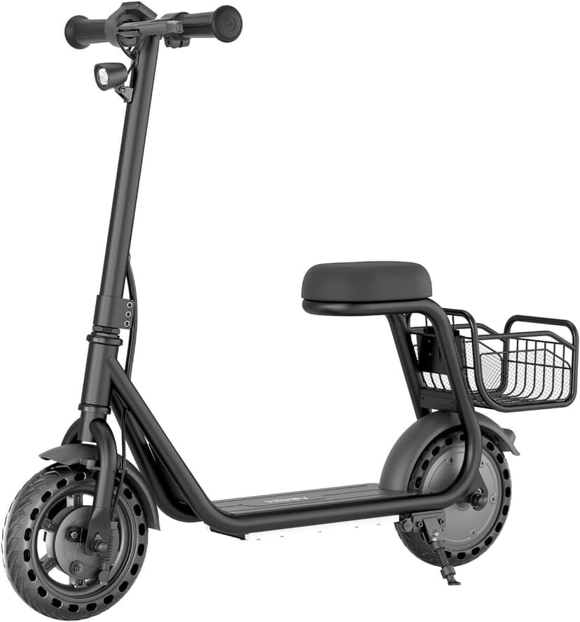 Hiboy Q2 Lite Electric Scooter with Seat for Kids Ages 4-10 - UL Certified, Up to 9.3 MPH with 100W Motor, 3-Speed Adjustable, Rear Basket, LED Neon/Brake Lights, LCD Display