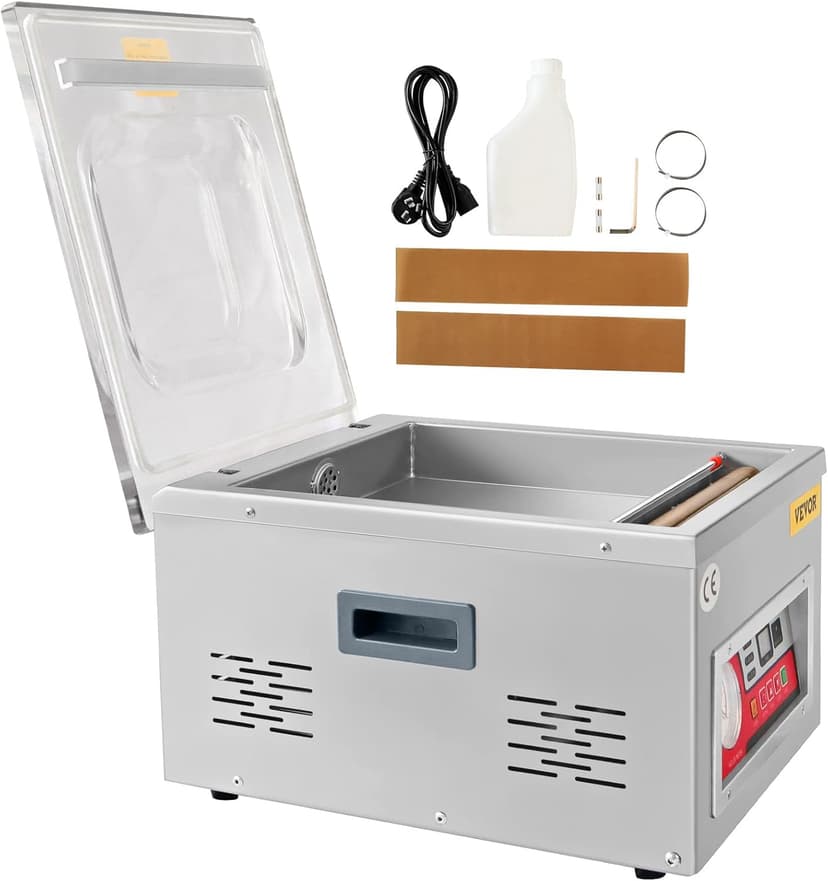 VEVOR Chamber Vacuum Sealer, DZ-260A 6.5 cbm/h Pump Rate, Excellent Sealing Effect with Automatic Control, 110V/60Hz Professional Foods Packaging Machine Used for Fresh Meats (260W)