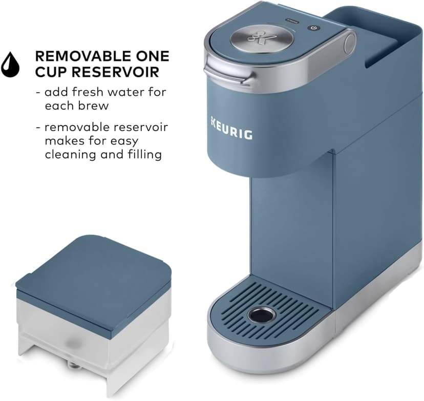 Keurig K-Mini Plus Single Serve K-Cup Pod Coffee Maker, with 6 to 12oz Brew Size, Stores up to 9 K-Cup Pods, Travel Mug Friendly, Evening Teal