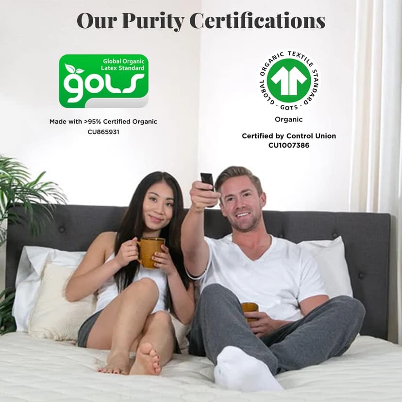 2-Sided Natural Latex Mattress, King, Medium, Handcrafted in USA, GOTS Certified Organic Cotton, Natural Wool, 9 inches