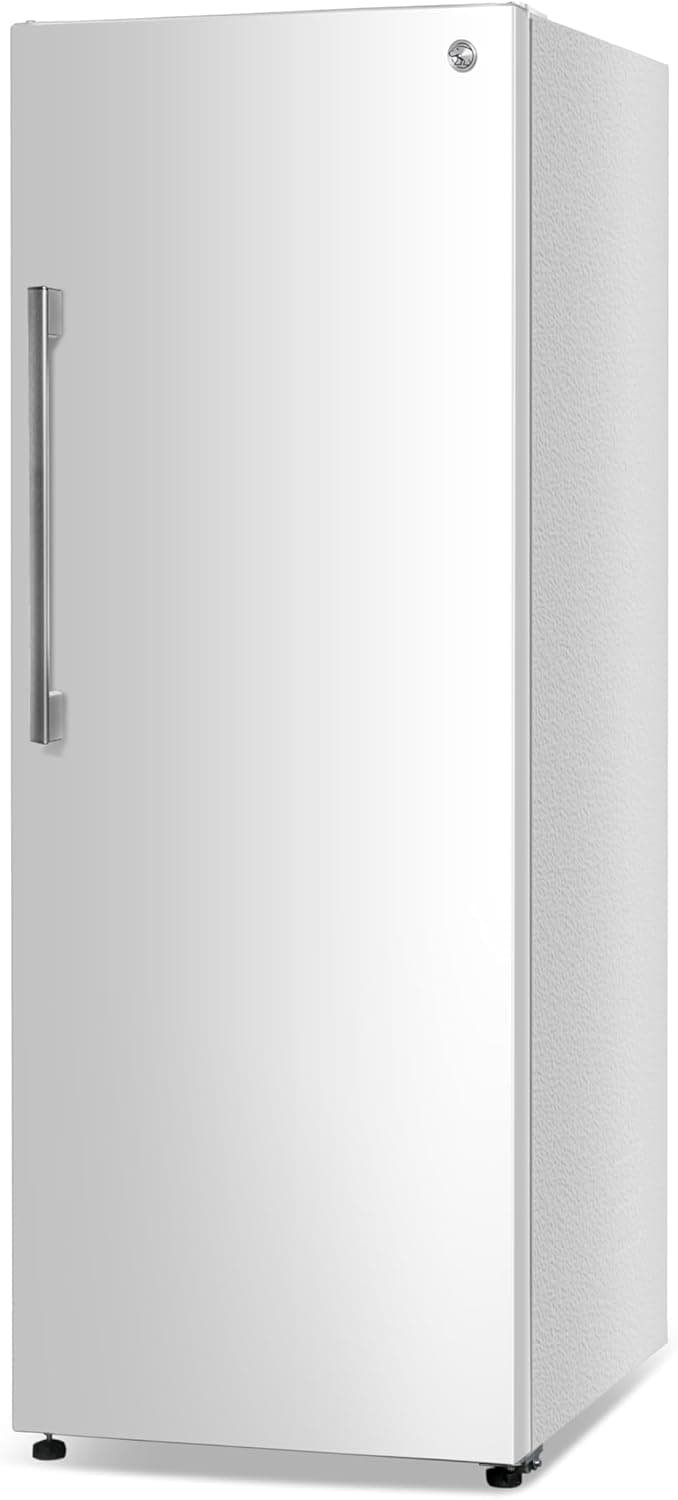 Commercial Cool 11.1 Cu. Ft. Convertible Freezer Refrigerator, Upright Fridge with Glass Shelves, Reversible Door, Garage Ready, ENERGY STAR rated, Auto Defrost, CCUC1110GW, White