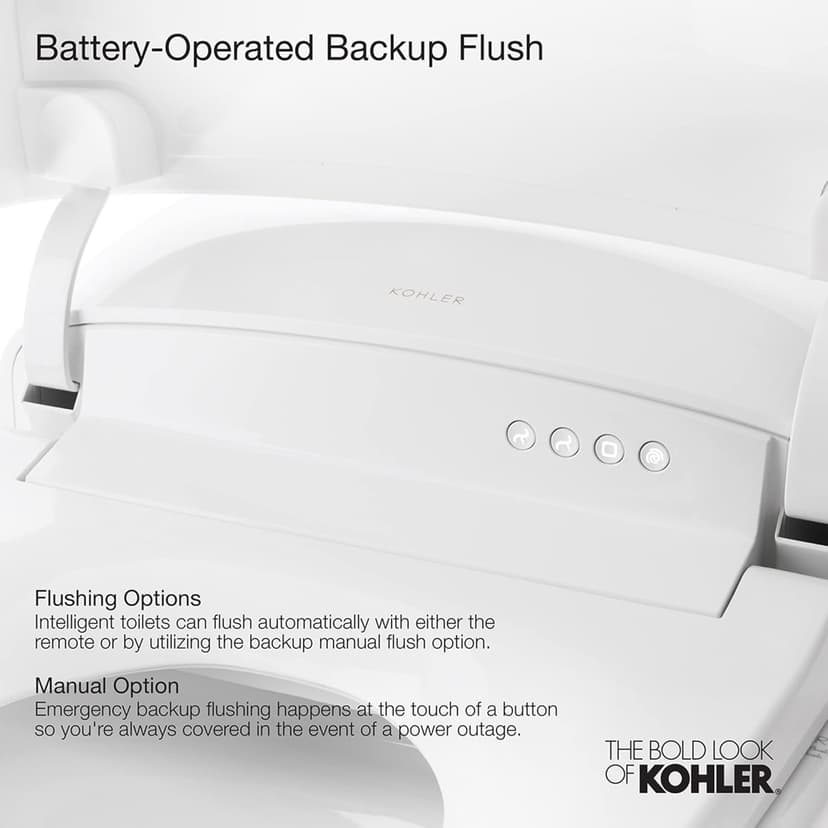KOHLER Eir Comfort Height One-piece elongated dual-flush intelligent chair-height toilet
