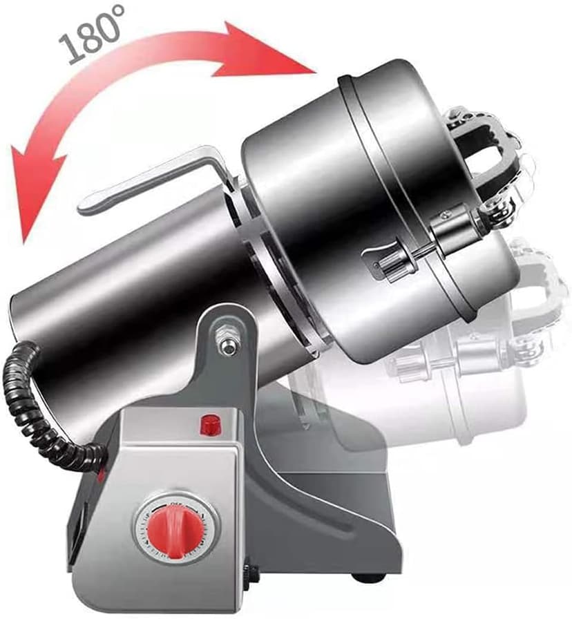Electric Grain Grinder Mill 1000g High-speed Spice Herb Mill Commercial Powder Machine for Dry Cereals Grain Herb Spice Coffee Corn Bean CE approved (1000g Stand Type)