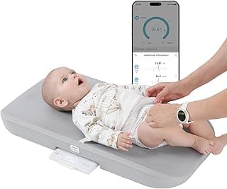 GROWNSY Smart Baby Scale, Cozy Baby Scale with Removable Safety Strap, Baby Ergonomic Design, Non-Slip, Comfortable,White