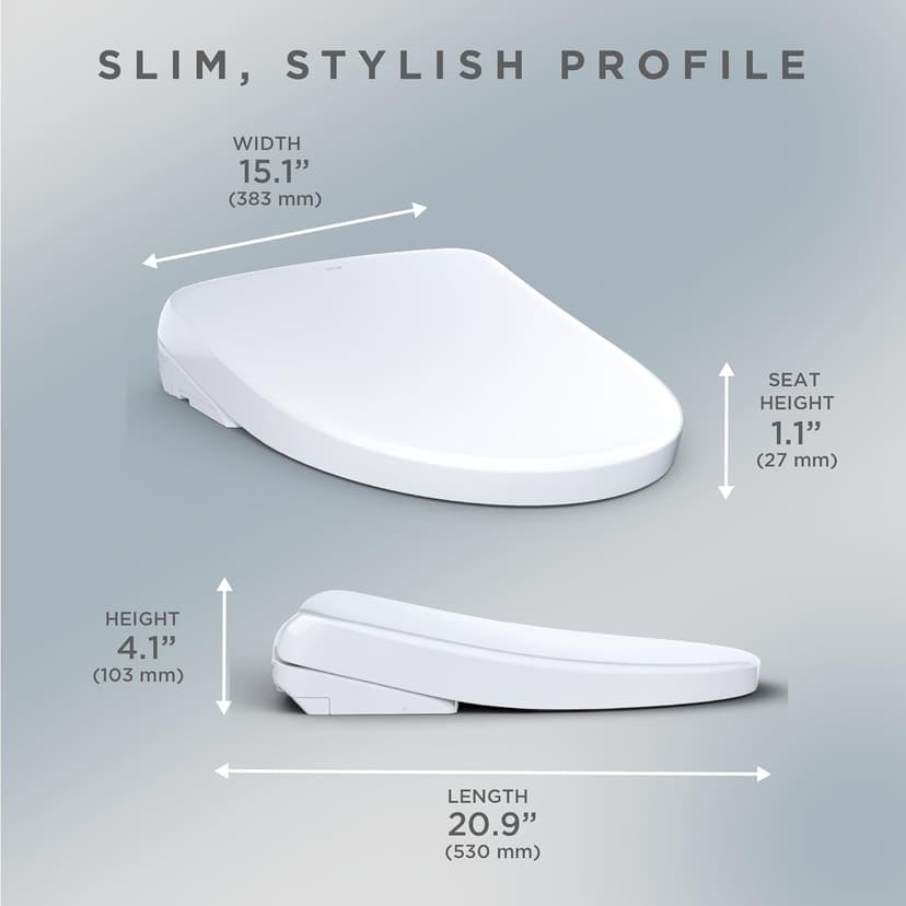 TOTO SW4736AT40#01 WASHLET+ Electronic Bidet Toilet Seat, Elongated, Cotton White