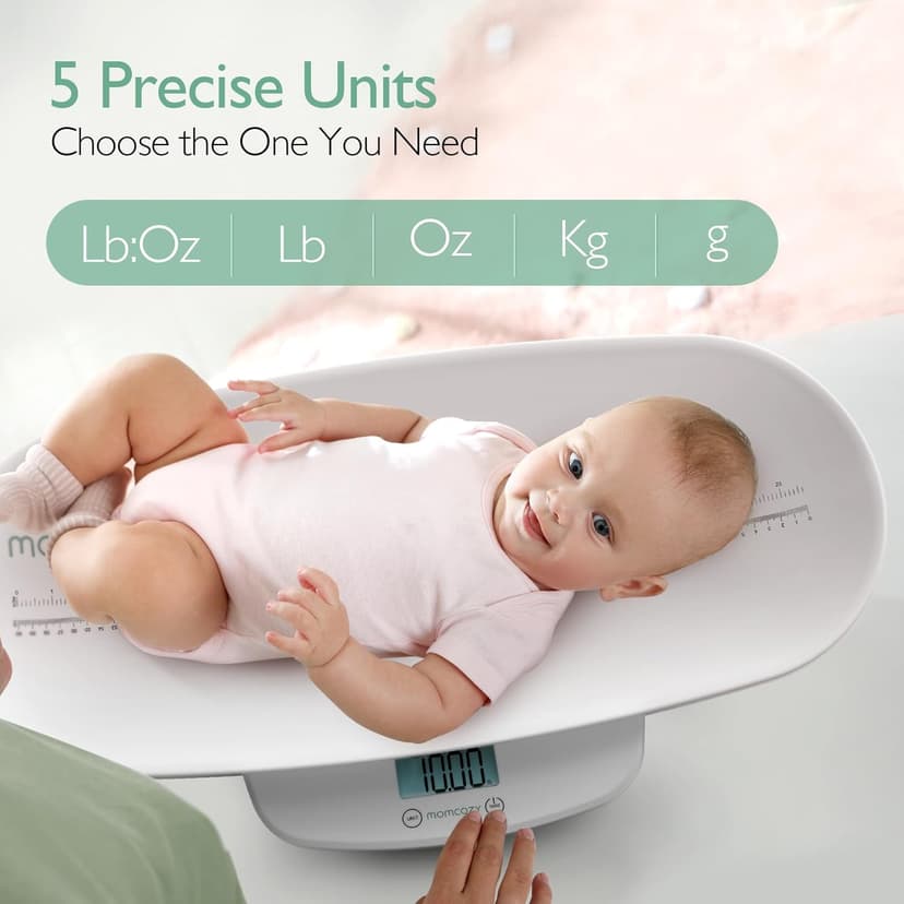 Momcozy Multi-Functional Baby Scale for Toddler, Children, Pet, Adult, Removable Scales for Body Weight & Height Measurement, Perspectives Switch, 5 Units, Digital LED Screen, Auto-Off, Up to 330lb