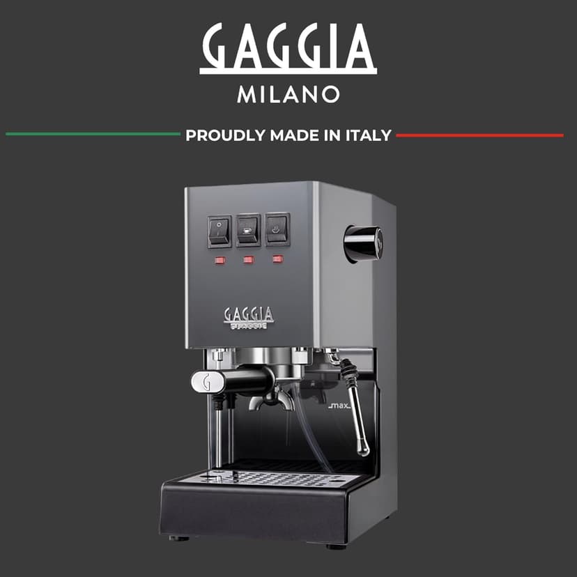 Gaggia RI9380/51 Classic Evo Pro Espresso Machine, Industrial Grey, Small