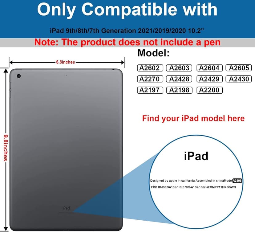 Case for iPad 9th/8th/7th Generation 10.2 inch, Heavy Duty Shockproof Cover with 360° Rotating Handle/Bracket/Pen Holder/Shoulder Strap, Kid Case for iPad 2021/2020/2019, Navy+Green