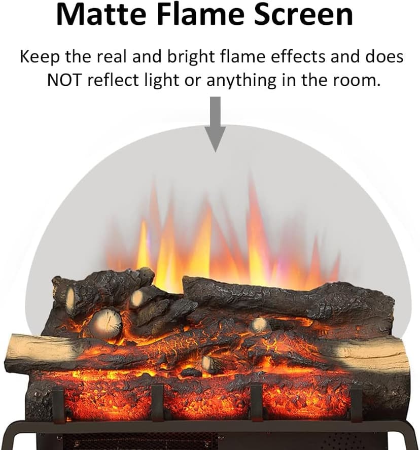 LegendFlame 23" W Free Standing Electric Fireplace Log Set (EF290), Fireplace Insert, Heater 750W/1500W, Crackling Sound, Remote Control