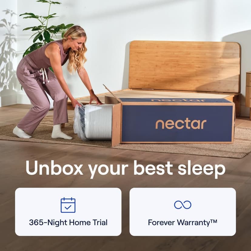 Nectar Classic 12” Queen Mattress - Medium Firm - Contouring Memory Foam - Cooling Top Layer - Support & Pressure-Relief - Mattress in a Box - 365-Night Trial & Forever Warranty