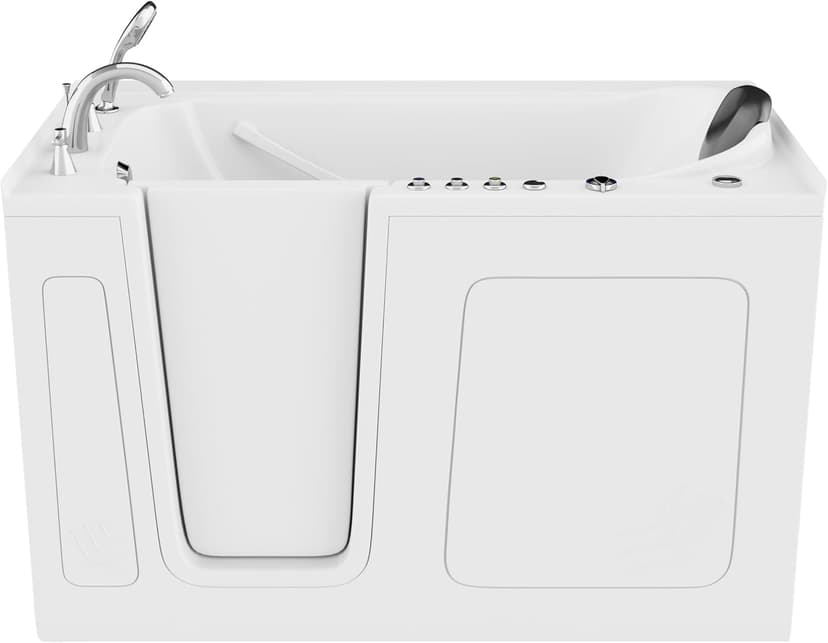 ANZZI Tubs Series Left Drain Quick Fill Walk-In Whirlpool and Air Tub with Powered Fast Drain in White Finish 32 in. x 60 in. | AMZ3260LWD