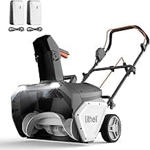 Litheli 2X20V Cordless Snow Blower, 20 Inch Snow Thrower with 4.0Ah Battery, Electric Snow Blowers with LED Spotlight and Brushless Motor for Walkways and Driveways