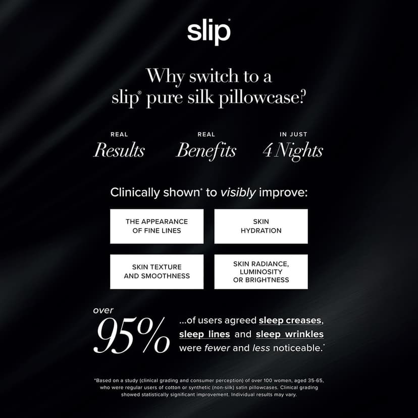 slip The Original Queen Pure Silk Pillow Case - 100% Pure 22 Momme Mulberry Silk - Queen Size Standard Pillow Case - Anti-Aging, Anti-BedHead, Anti-Sleep Crease, White (20" x 30")