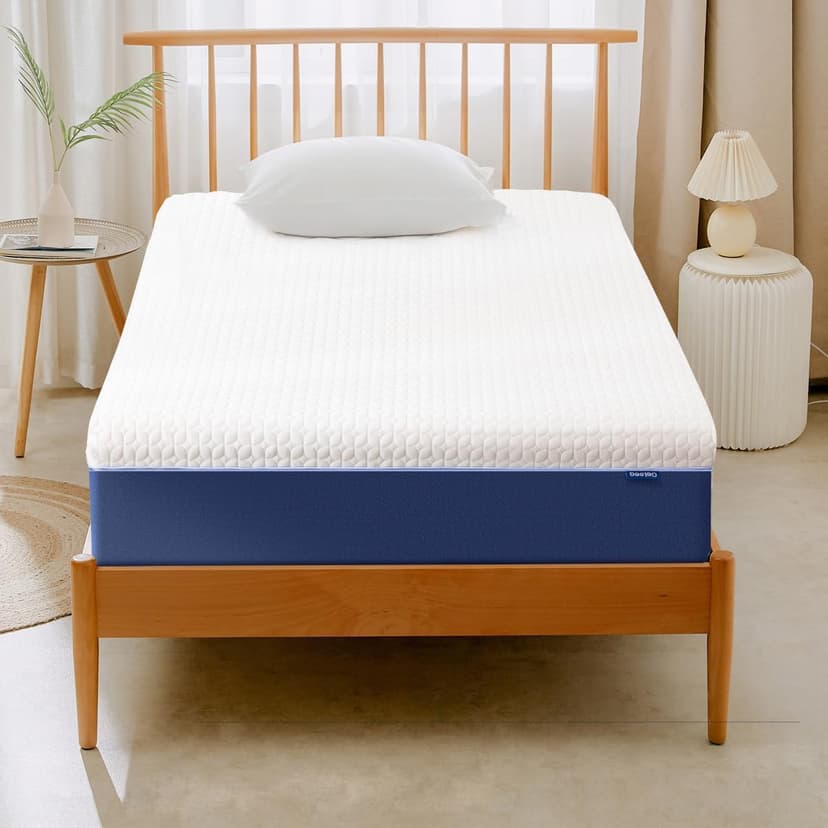6 Inch Twin Gel Cooling Memory Foam Mattress, Pressure Relief, Medium Firm Support，Mattress in a Box, CertiPUR-US Certified