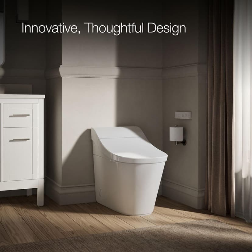 KOHLER K-29777-PA-0 Innate Smart Toilet, White, One-piece Elongated Style, Dual-flush with Integrated Personal Cleansing