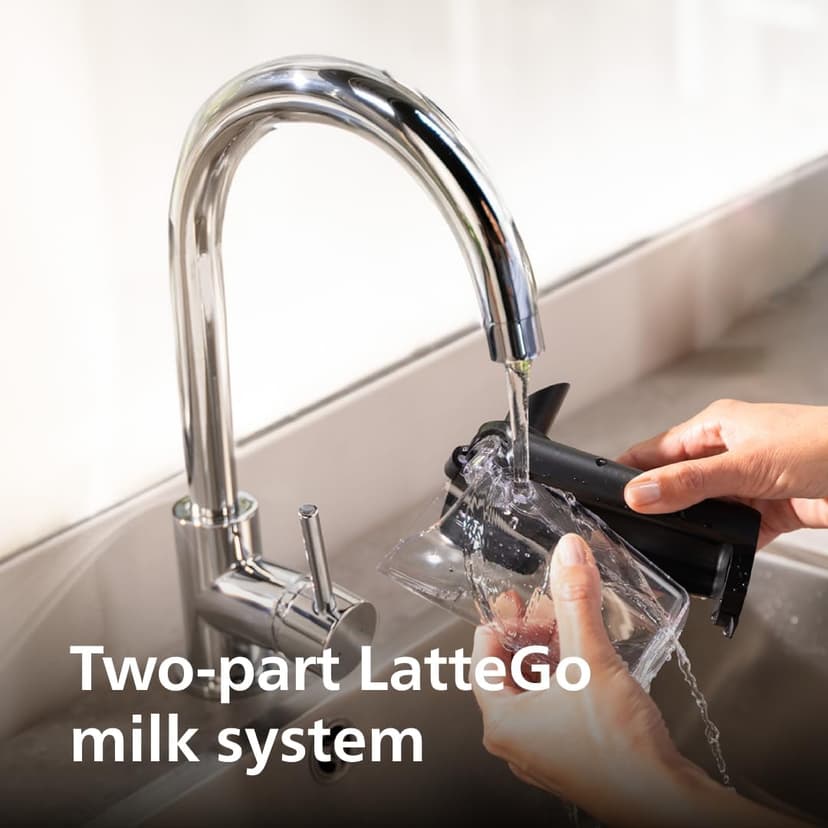 Philips 4400 Series Fully Automatic Espresso Machine – 12 Hot & Iced Coffees, Quick-to-Clean LatteGo Milk System, SilentBrew, QuickStart, Ceramic Grinder, Black Chrome (EP4444/90)