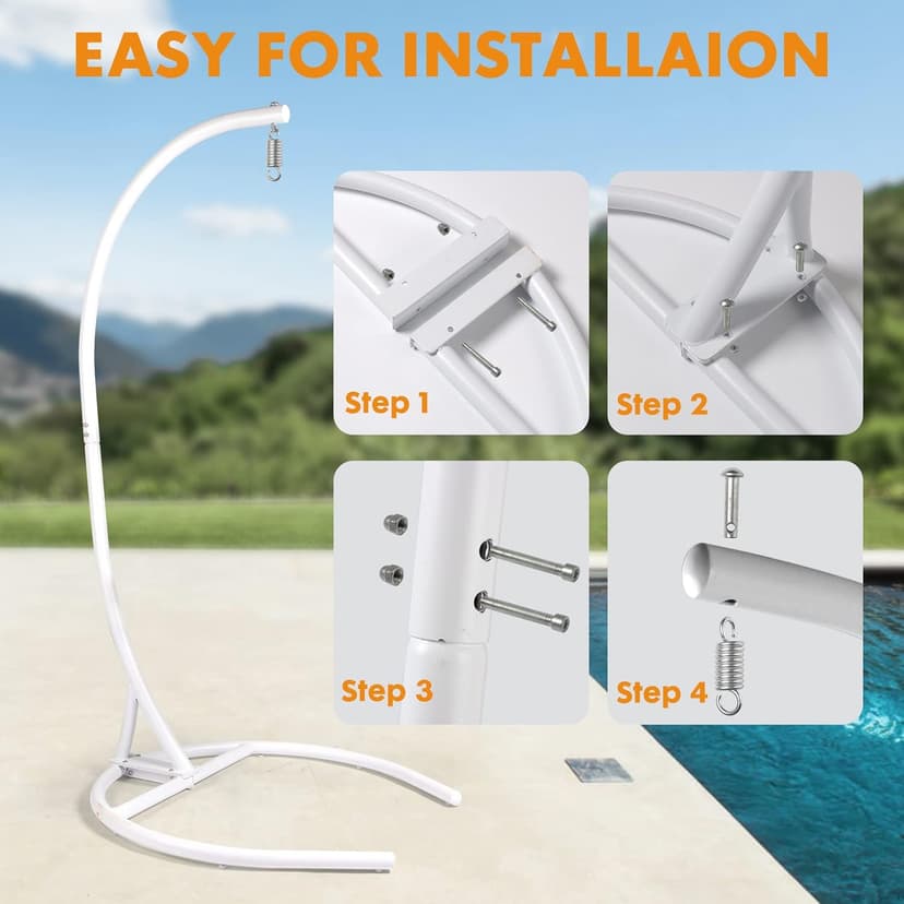 Hammock Chair Stand(Stand Only), Stand for Hanging Egg Chair/Swing Chair, Indoor/Outdoor Hanging Chair Stand Only, Heavy Duty 330Lbs Weight Capacity