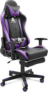 Gaming Chair High Back Ergonomic Computer Racing Chair Adjustable Office Chair with Footrest, Lumbar Support Swivel Chair - Upgraded Version BlackPurple