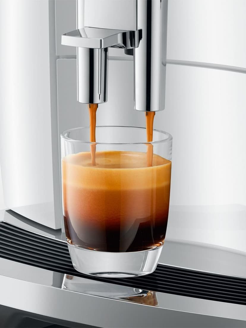 Jura ENA 4 Coffee Machine (Piano White) Bundle CLEARYL Smart Filter Cartridge, and Stainless Steel Coffee Canister (3 Items)