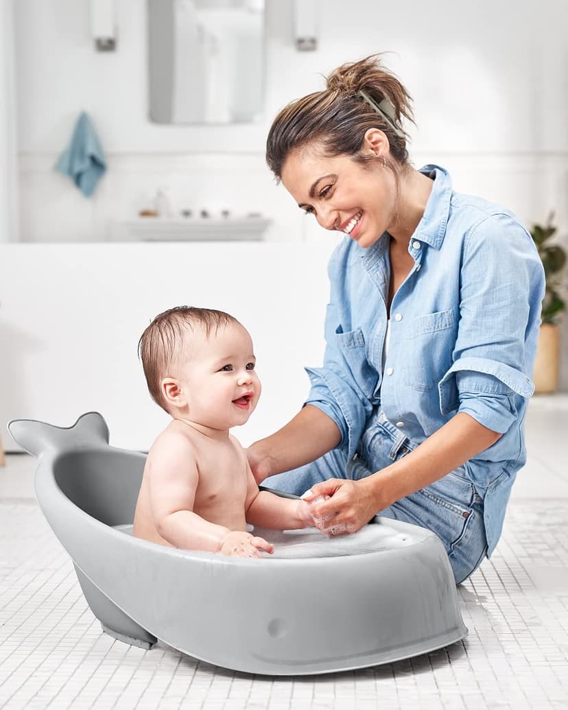 Skip Hop Infant Bath Tub 3-Stage Grow With Baby Smart Sling MOBY Bathtub Grey Age 0+