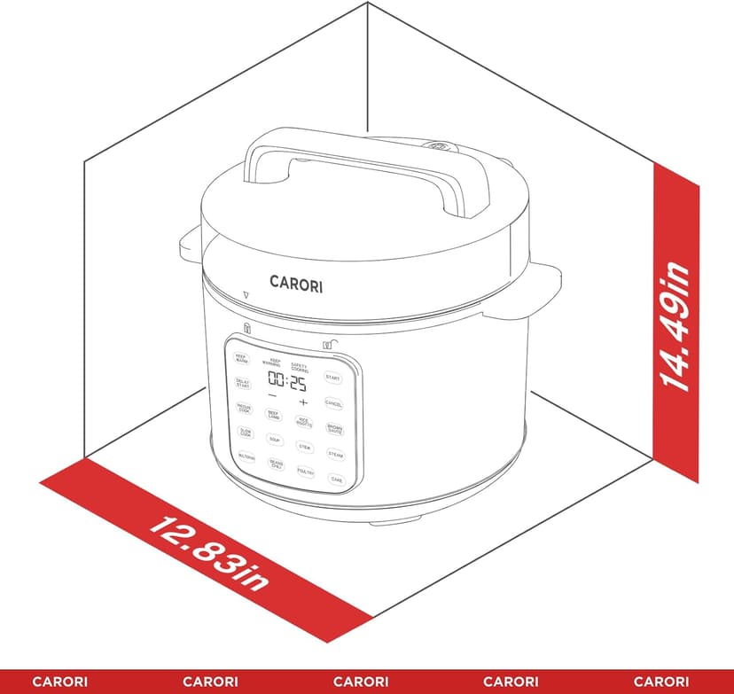 9-in-1 Electric Pressure Cooker 6 Qt, Programmable Multi-Function Cooker with Safer Vent, Olla de Presion, Rice Cooker, Slow Cooker, Steamer, Sauté, Warmer & Sterilizer, 1000W, Stainless Steel