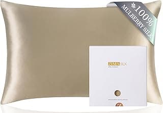 ZIMASILK 100% Pure Mulberry Silk Pillowcase for Hair and Skin Health, Soft and Smooth, Both Sides Premium Grade 6A Silk, 600 Thread Count, with Hidden Zipper, 1pc (Queen 20''x30'', Taupe)