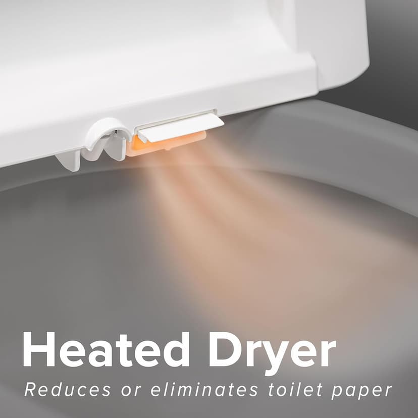 SmartBidet SB-2000WE Electric Bidet Toilet Seat with Heated Seating, Warm Air Dryer, Temperature Control Wash, and Control Panel, Elongated Seating
