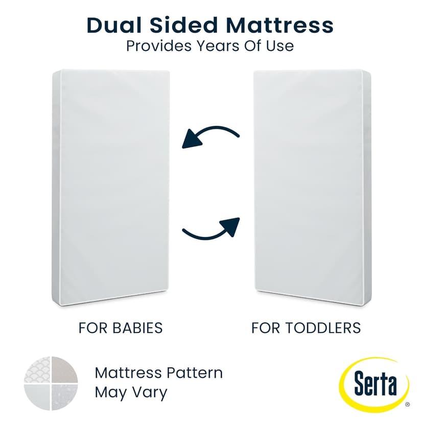 Serta Perfect Start Limited Dual Sided Baby Crib Mattress and Toddler Mattress, Breathable Fiber Core, GREENGUARD Gold Certified, Waterproof, 7 Year Warranty, Made in USA