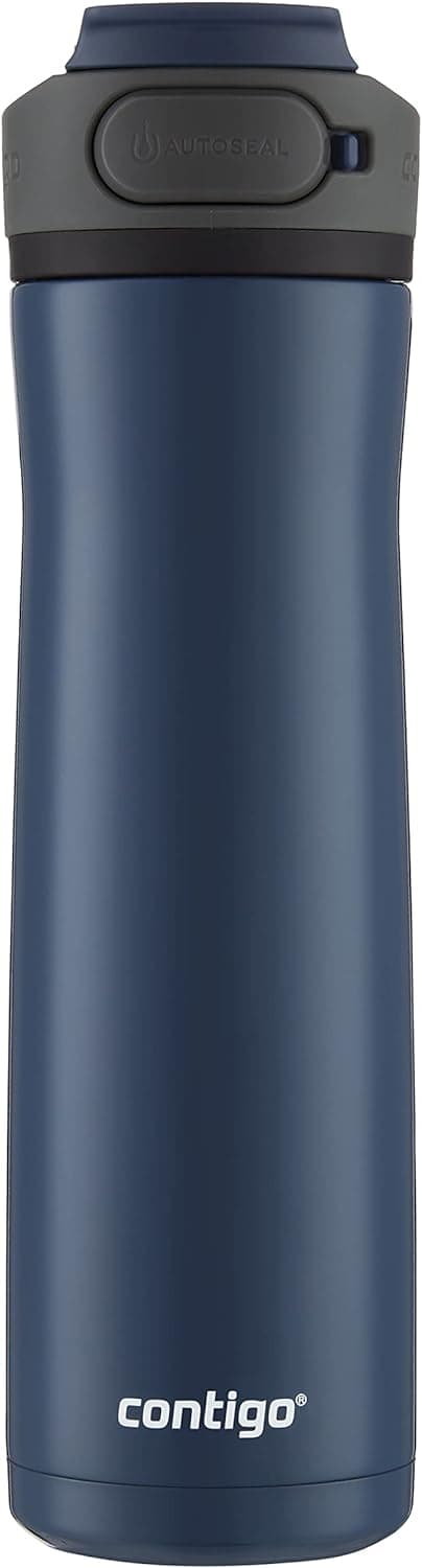 Contigo Cortland Chill 2.0 Blueberry Stainless Steel Water Bottle Vacuum-Insulated Spill-Proof Lid 24oz Ideal for Hot or Cold Drinks Interchangeable Lid Perfect for Kids & Adults