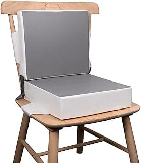 Kalawen Booster Seat for Kitchen Chair, Upgraded 2Pcs PU Washable Straps Safety Buckle Kids Toddler Booster Seat for Table
