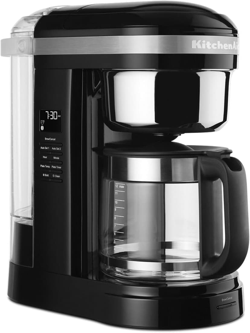 KitchenAid KCM1209OB Coffee Maker, 12 cup, Onix Black, 12 Cup Drip Coffee Maker with Warming Plate