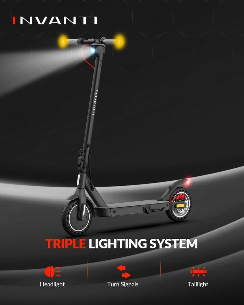 E30 Electric Scooter with Smart APP, 19.9 Miles Range & 18 MPH, 350W Motor, 8.5" Solid Tires, Rear Suspension and Turn Signals, Foldable Electric Scooter for Adults and Teens