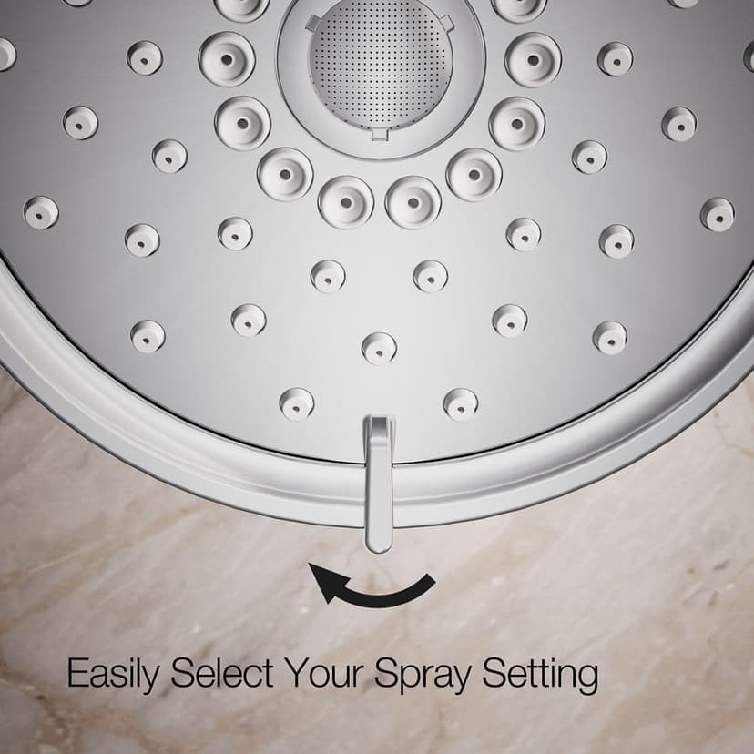 KOHLER 22170-CP Purist 2.5 GPM Multi Function Shower Head with MasterClean and Katalyst Air-Induction Spray Technology, Polished Chrome