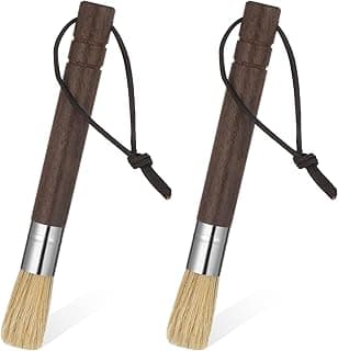 2 Pack Coffee Grinder Cleaning Brush, Coffee Brush with Wood Handle and Natural Bristles Brushes,Coffees Bar Accessories,Coffees Bar Espresso Grinder Brushes