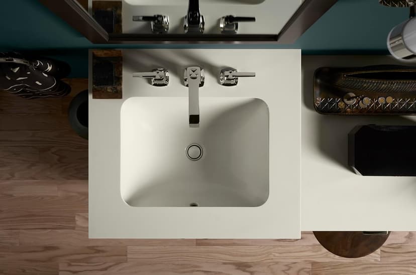 KOHLER 20000-0 Caxton Rectangle Undermount Bathroom Sink with Overflow Drain, 20-1/4" W x 15-11/16" D, White