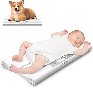 EILISON Baby Scale with Height Measuring - Digital Weight Scale for Infants, Toddlers & Pets - 0.1-44 lbs, Tare Function, Hold Feature, Accurate Baby Weighing Scale for Growth Tracking (White)