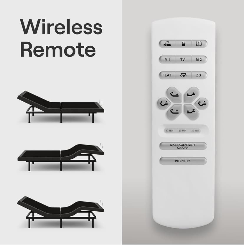 Nectar Premier Adjustable Base - Queen - Head & Foot Incline - Wireless Remote with Memory- 3 Massage Settings - 4 USB Ports - Anti-Snore & Zero Gravity